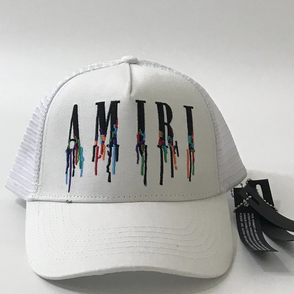 White AMIRI Hat Multicolor Letter